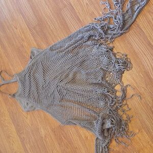 Alice and Olivia Tan Crochet Tank Top S Knit